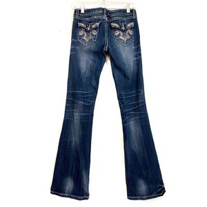 Wrangler Rock47 Ultra Low Rise Boot Cut Jeans w/Embellished Pockets Size  0 x 34